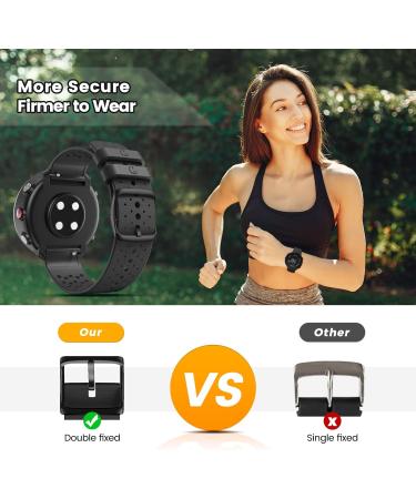 ANBEST Silicone Strap for Polar Vantage M & M2 | Sport Replacement Bracelet for Polar Grit X - Black - Buy Online on GoSupps.com