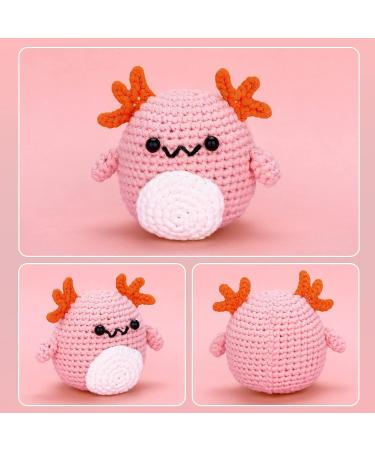 Loveknotpop Axolotl Crochet Kit for Beginners - Complete Animal Crochet Kit for Kids, Teens, and Adults - Easy Knitting Soft Yarn with Tutorial - Perfect Gift for Birthday, Easter, Mother's Day - Buy Online on GoSupps.com