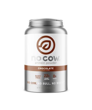 No Cow Vegan Protein Powder, Chocolate, 22g Plant Based Protein, Recyclable Aluminum Container & Scoop, Non Dairy, Soy Free, Low Sugar, Low Net Carb, Gluten Free, Naturally Sweetened, Non GMO, Kosher Chocolate 1.99 Pound (…