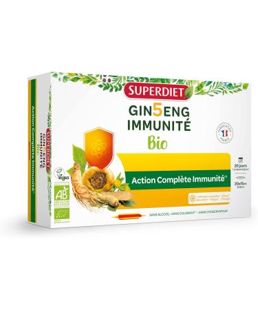 SUPERDIET - GINSENG IMMUNITY - Tonic Boosters Immune Defenses Stress-5 ginseng based formula-20 ampoules of 15 ml - Buy Online on GoSupps.com