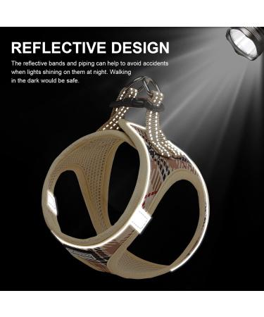 Suredoo Dog Harness for Small Dogs with Leash - Reflective Breathable Anti-Training Dishes - Perfect for Small to Medium Dogs (Beige XL) - Buy Online on GoSupps.com