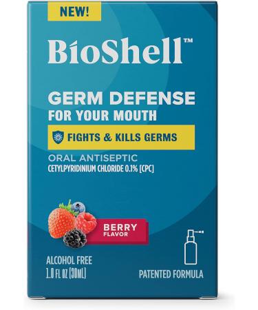BioShell Germ Defense Oral Antiseptic - Berry Flavor 1 Fl Oz (Pack of 1) | Fights & Kills Germs in Crowded Spaces - Buy Online on GoSupps.com