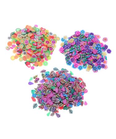 Housoutil 3 Packs Clay Slices Nail Art Decoration Nail Art Slices Fruit Slices for Nail Art Cartoon