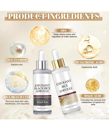 Peel Shot Glow Rice Ampoule Duo Exfoliant White & Black Rice Ampoule Glow Rice Duo Ampoule Set Sanfte Exfoliation Reis Ampulle Serum f r Gesicht & K rper 2 * 100ml A Blanc - Buy Online on GoSupps.com