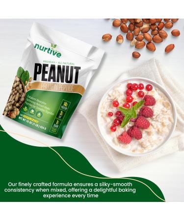 Peanut Protein Peptide Powder - Plant-Based Nutritional Source for Athletes - 18 Servings (454g) - Enhanced Solubility & Fiber Rich - Buy Online on GoSupps.com
