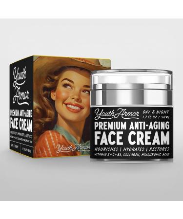 Premium Anti-Aging Face Cream - Hydrating Moisturizer with Vitamin E C B3 Collagen & Hyaluronic Acid - 1.7 oz for Dry Skin & Wrinkle Reduction - Day & Night Use - Buy Online on GoSupps.com