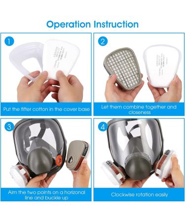 WAKYFLX Reusable Full Face Cover - 6800 Respirator for Paint, Dust, Chemicals - Ideal for Polishing, Staining, Spraying, Sanding & Cutting - Buy Online on GoSupps.com