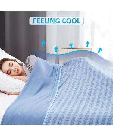 Guohaoi Cooling Blanket (King Size 90 x 108) - Oeko-Tex Certified Cool Fiber for Night Sweats - Breathable & Hypo-Allergenic - Blue - Buy Online on GoSupps.com