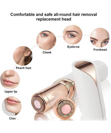 6 PCS Rose Gold Facial Hair Remover Replacement Heads for Women - Compatible with Finishing Touch Flawless Tool - 18K Gold Plated Blades - Includes Cleaning Brush - 2pcs - Buy Online on GoSupps.com