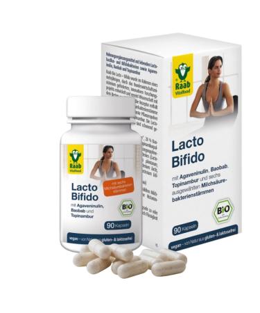 Raab Vitalfood Bio Lacto Bifido capsules 90 pieces with Lactobacillus and Bifidobacteria vegan