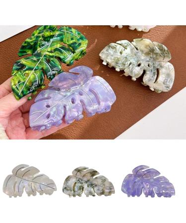 XIAHIOPT Simple Foliage Large Hair Claw Clip Hair Jaw Clip Leaf Hair Catch Barrettes Hair Adornment Hair Ornament Purple - Buy Online on GoSupps.com