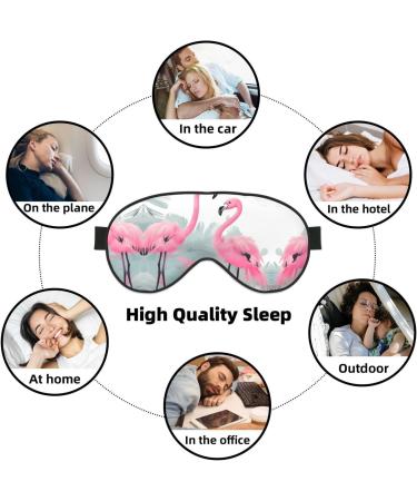 Two Flamingo Eye Mask - Soft Adjustable Sleep Mask for Men & Women | Comfortable Nighttime Eye Cover - Perfect for Travel & Relaxation - Buy Online on GoSupps.com