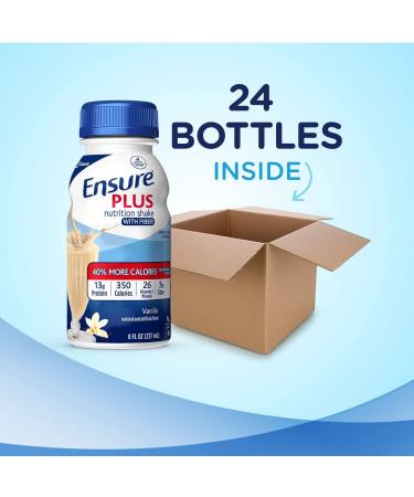 Ensure Plus Meal Replacement Shake 24 Count, 16g Protein, Vanilla with Fiber - 8 Fl Oz - Buy Online on GoSupps.com