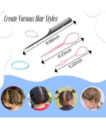 Clear Hair Rubber Bands Set with Styling Tools for Girls, Women & Kids - 1000pcs Marcoido Elastics + Braid Tools + Rat Tail Comb - Buy Online on GoSupps.com