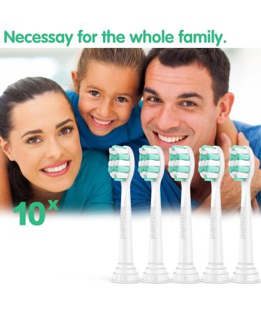 10-Pack White Jiuzhoudeal Toothbrush Replacement Heads for Philips Sonicare C2 Plaque Control ProtectiveClean Electric Toothbrush Heads HX9023 - Compatible with 4100 5100 6100 Models - Buy Online on GoSupps.com