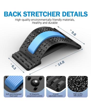 Back Extensor for Pain Relief with Magnet | Adjustable 3-Stage Back Massager | Sciatica & Lower Back Pain Relief | Spinal Decompression Solution - Buy Online on GoSupps.com