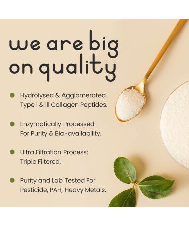 VitaBright Bovine Collagen Peptides Powder 500g - 50 Servings | Pure Hydrolysed Type 1 & 3 with 19 Amino Acids | High Essential Amino Acids & BCAAs | Halal & Kosher Certified | Made in UK - Buy Online on GoSupps.com