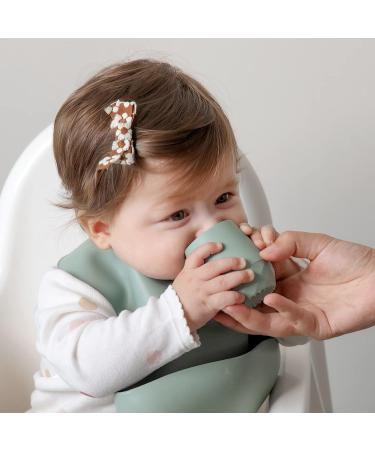 SAMiGO Silicone Baby Cups for 6-12 Months Infants - Set of 2 Tiny Open Training Cups for Baby Led Weaning - Serene - Buy Online on GoSupps.com