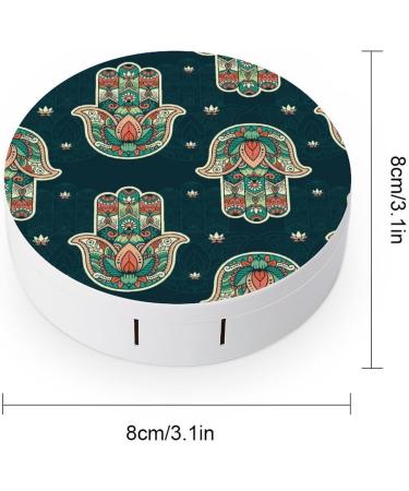 Psychedelic Hamasa Hand Contact Lens Travel Kit | Portable Cute Contact Box with Mirror for Daily Use & Outdoor Adventures - Buy Online on GoSupps.com