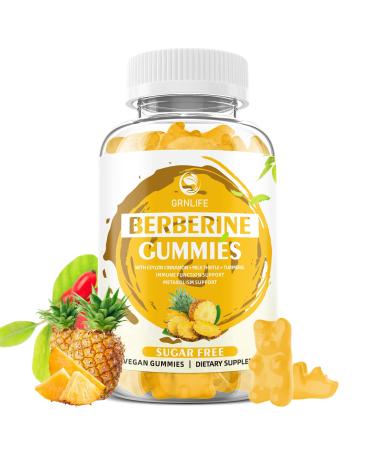 Berberine Gummies with Ceylon Cinnamon 1500mg High Potency Berberine HCL Supplement for Immune and Metabolism Support Sugar Free Organic Berberine Gummies Pineapple Flavor - 60 Count Pineapple 60 Count (Pack of 1)