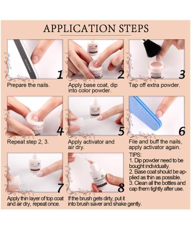 REDNEE Dip Powder Kit Set 4pcs with Glue Gel Base Top Coat Activator Brush Saver - Essentials for Steps 1-4 RE00 - Buy Online on GoSupps.com