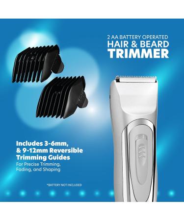 Groom Essentials Premium Men's Hair & Beard Trimmer | Professional Hair Clipper with Stainless Steel Blades & 2 Trimming Guides for Perfect Grooming - Buy Online on GoSupps.com