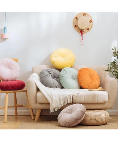 Wheelchair Soft Seat Cushion Velvet Pillow Travel Cushion Sofa Cushion Tatami Round Pumpkin Wheelchair Office Cushion Velvet Bay Window Handmade Core Pillow - Buy Online on GoSupps.com