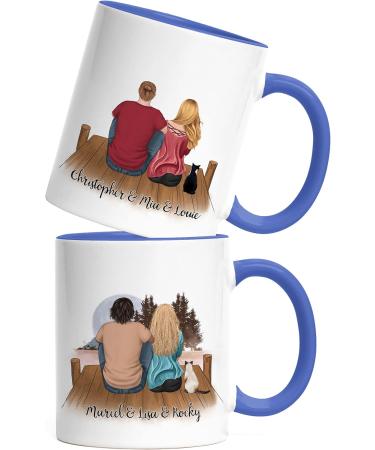 Personalized Blue Couple Cat Cups - Perfect Gift for Cat Lovers & Cat Owners | Kiddle Design - Buy Online on GoSupps.com