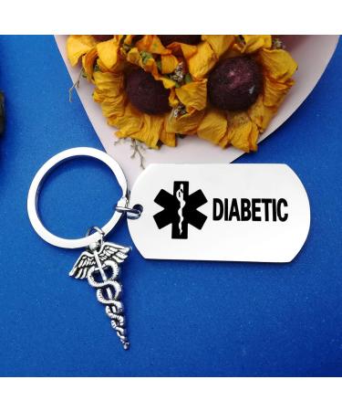 Oubaka Diabetic Keychain - Medical Alert Jewelry for Diabetes - Emergency Health Symbol Gift for Men, Women, Girls, Boys - Buy Online on GoSupps.com