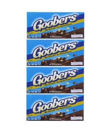 Nestle Goobers - Chocolate Covered Peanuts (Pack of 4) 3.5 oz Theater Boxes