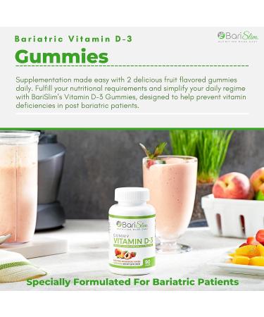 BariSlim Bariatric Vitamin D-3 Gummies - Easy-to-Digest Fruit Flavors | 90 Chews - Buy Online on GoSupps.com