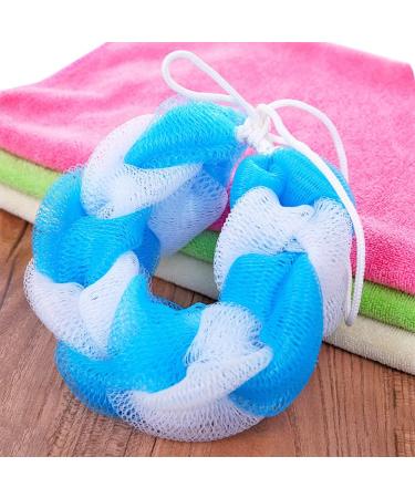 Buy Durable Shower Strip - Stretchy Braids Mesh Sponge Exfoliator Cleaner | Superior Quality Bath Supplies (Blue & White - Buy Online on GoSupps.com