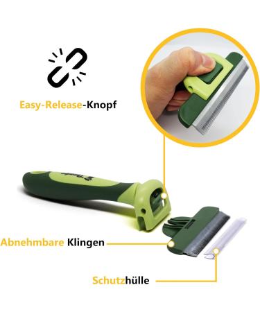 Thunderpaws Professional Fur Care Tool - De-Shedding Brush for All Dogs & Cats | D-Shedz for Short & Long Fur Small to Large Breeds - Green - Buy Online on GoSupps.com