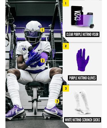 Nxtrnd XTD Scrunch Football Socks - Extra Long Padded Sport Socks for Men & Boys | White, Large - Buy Online on GoSupps.com