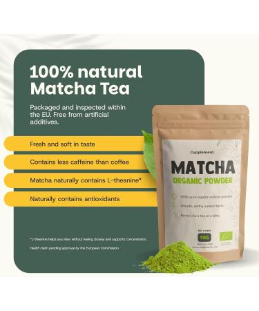 Matcha 90 Grammes - Organic - Without Bamboo Whisk & Whisk - Culunary Tea Powder - Starter set - Latte - Broom - Japan - Powder - Tea - Th vert japonais - Naturel - Biologique - Buy Online on GoSupps.com