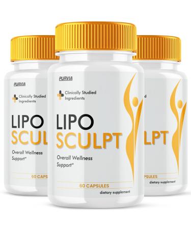 (3 Pack) Lipo Sculpt Capsules LipoSculpt Pills Advanced Loss Support Supplements Capsulas Premium Health Wellness Formula Natural Ingredients for Healthy Digestion Maximum Energy Pastillas (180 ct)