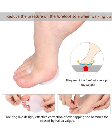 Dr.Pedi Foot Cushion Silicone Insoles with Toe Support - Pain Relief for Metatarsal and Mortons Neuroma - 1 Pair for Women and Men - Buy Online on GoSupps.com