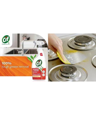 Cif Power & Shine Eco Kitchen Refill 70ml Refills for Kitchens Cleaner Spray Removes tough grease with no harsh smells pack of 4 + Gift for You: Organza Small Bag - Buy Online on GoSupps.com
