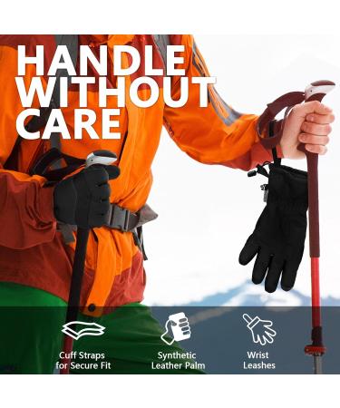 Homord Waterproof Winter Gloves for Men & Women - Touchscreen Ski Gloves for Snow Sports Size L (8-8.5) Black - Buy Online on GoSupps.com