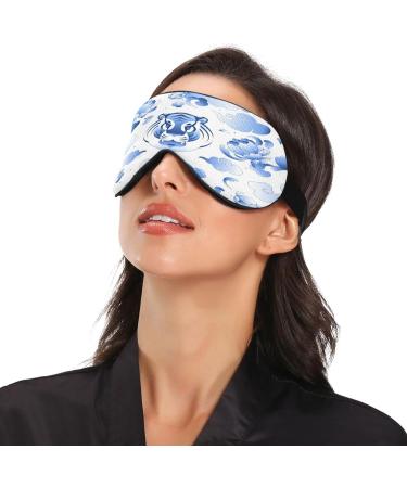 WELLDAY Blue White Tiger Ceramic Sleep Mask - Adjustable Comfort for Men and Women - Buy Online on GoSupps.com