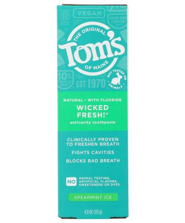 Toms of Maine Wicked Fresh Spearmint Ice AC Toothpaste 4 OZ