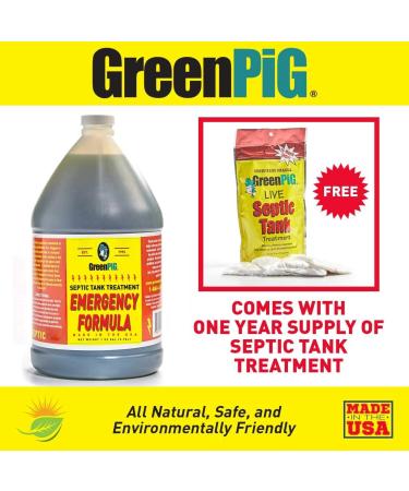 Green Pig Septic Tank Treatment - Emergency Formula for Clogged Tanks & Leach Lines - 1 Gallon - Buy Online on GoSupps.com