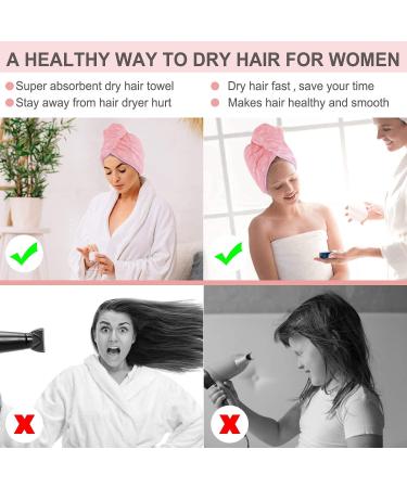 ACKSONSE HAARTURBAN 3-Piece Quick-Drying Microfiber Turban Towel Set for Women - Pink Hair Towels with Button & Headband - Buy Online on GoSupps.com