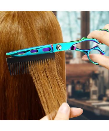 Haircut Scissors 2 in 1 Hair Cutting Scissors with Detachable Comb 6.9'' Barber Scissors Stainless Steel Professional Hair Scissors for Barber Shop Salon Home Use Green Hair Cutting Scissors - Buy Online on GoSupps.com