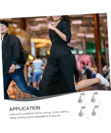 FRCOLOR 4 Pairs Combed Cotton Socks Low-cut Liners Socks Running Cotton Socks Unisex Socks Unisex Stockings Sports Breathable Stockings Running Socks Low-cut Liner Socks Unisex Ankle Socks White Grey 21x5x0.3cm - Buy Online on GoSupps.com