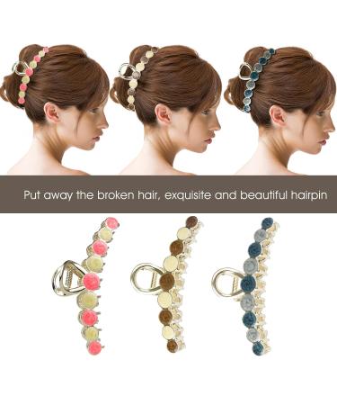 3 Pack Metal Hair Claw Clips - Fashion Hair Clips for Women and Girls, Ideal for Thick & Thin Hair - Buy Online on GoSupps.com