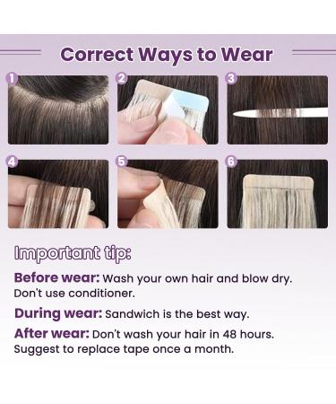 LAAVOO Real Hair Tape Extensions - Brown Balayage Dark Brown Ombre 40cm Seamless 20PCs - Premium Quality Hair Tapes - Buy Online on GoSupps.com