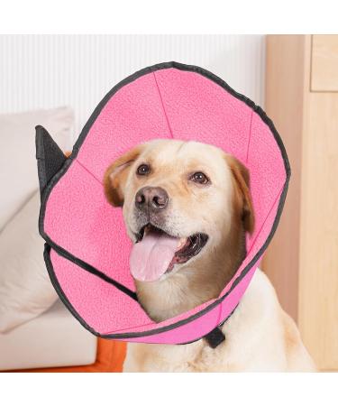 Roll Ruff Adjustable Dog Leak Protection Collar - Soft Breathable Pink & Rose Red Neck Band for Small Pets | Eco-Friendly & Comfortable - Buy Online on GoSupps.com