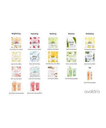 Avatara Chill Out Sheet Masks for Stressed Skin - Hyaluronic Acid & Aloe Infused (5 Sheets) - Facial Skincare Set - Buy Online on GoSupps.com