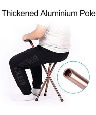 Foldable Walking Stick Stool with Three Legs seat with Height Adjustable Aluminum Alloy Cane Crutch for Elderly Parent Gift Beautiful Scenery Bathing in Sunlight - Buy Online on GoSupps.com